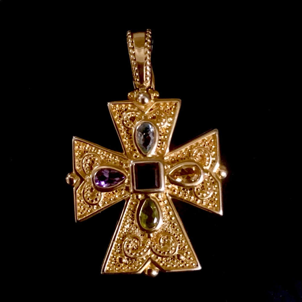 14K gold pendant filled